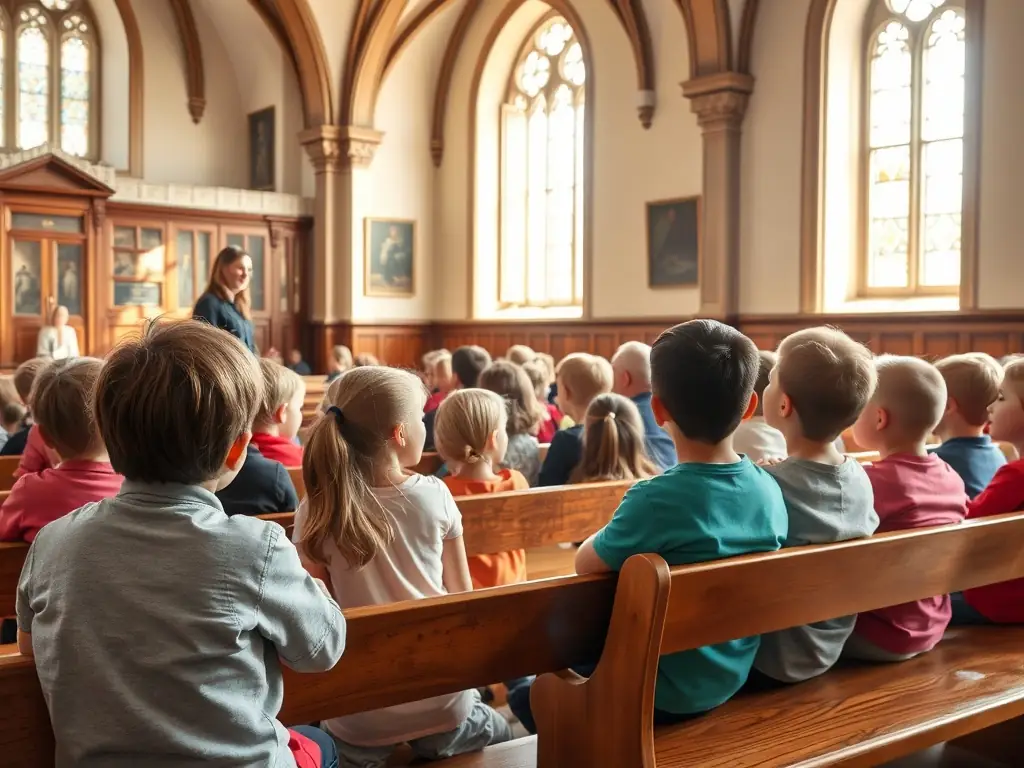 A photograph of educational programs for local students at the Château de Chantemille, emphasizing the importance of historical education and cultural awareness.